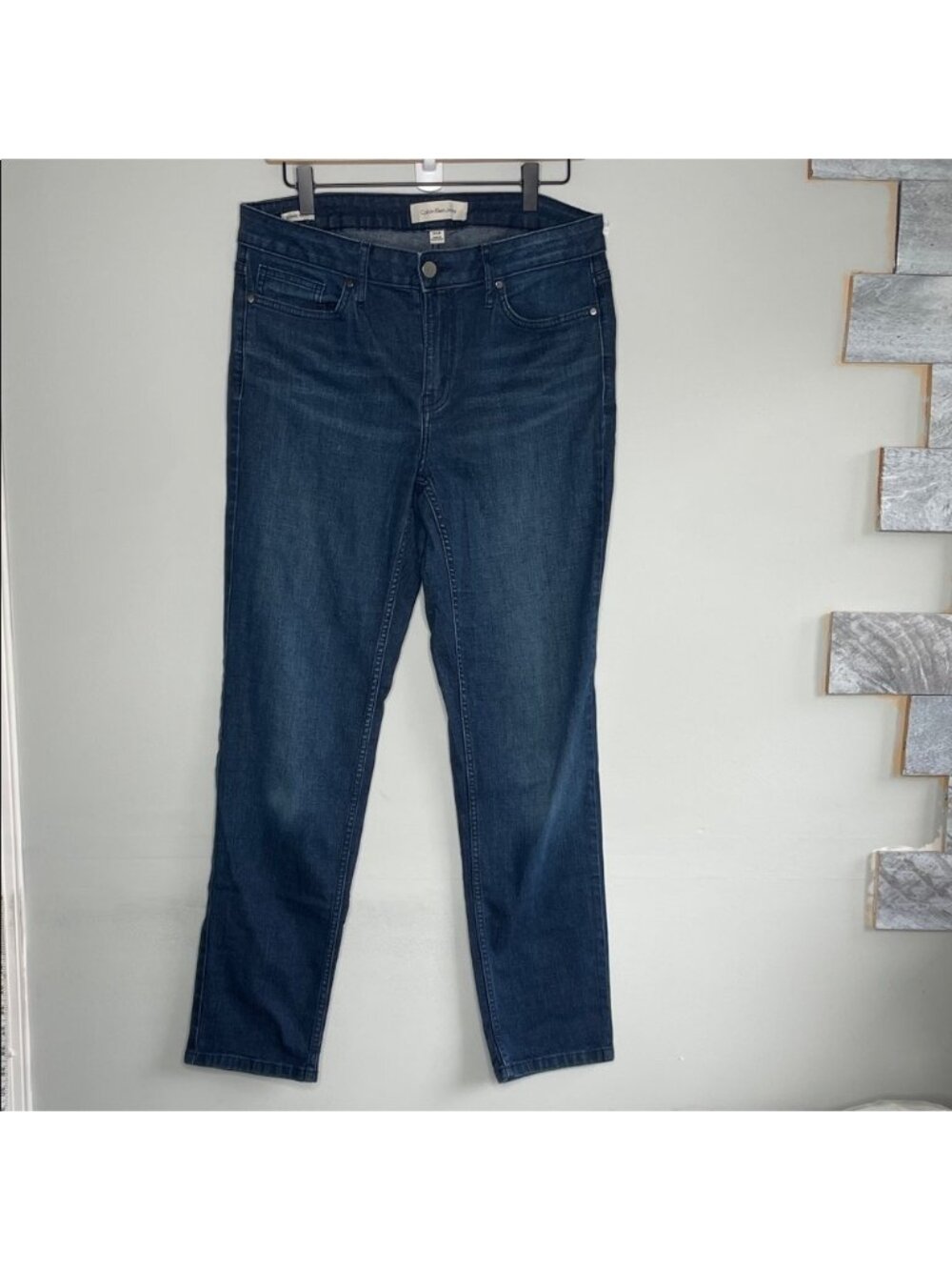 Calvin Klein Dark Blue Straight Leg Jeans